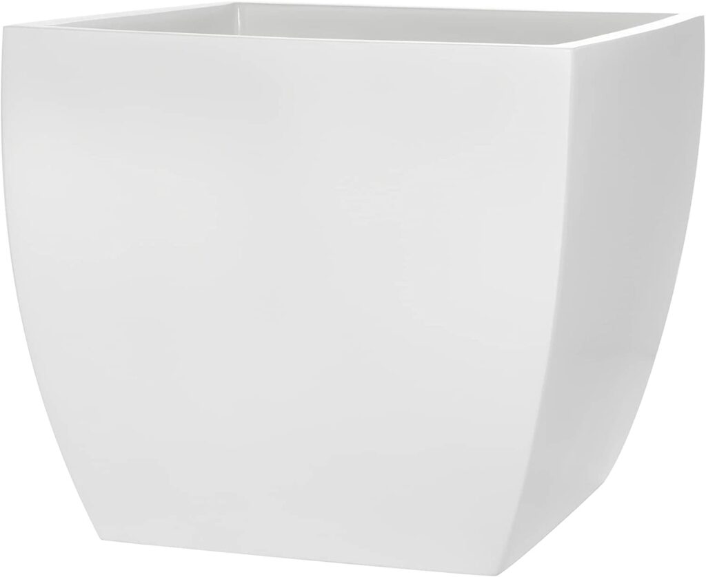 pacifica square curved fiberglass planter